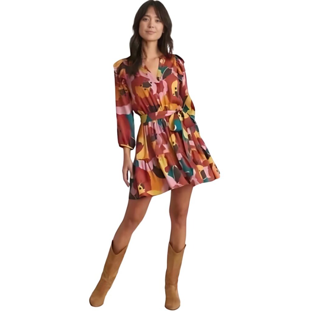 Marine Layer "Elise" Mini Dress in Exploded Floral (XS)